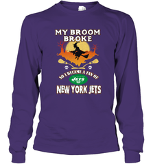 Broom Broke So I Became A fan of New York Jets  NFL Halloween Costume Long Sleeve T-Shirt Long Sleeve T-Shirt - belovedtshirt