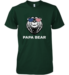 4th of July Papa Bear American Flag Glasses Patriotic Men's Premium T-Shirt Apparel - belovedtshirt