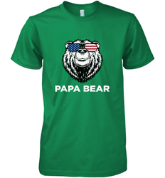 4th of July Papa Bear American Flag Glasses Patriotic Men's Premium T-Shirt