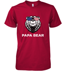 4th of July Papa Bear American Flag Glasses Patriotic Men's Premium T-Shirt Apparel - belovedtshirt