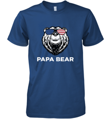 4th of July Papa Bear American Flag Glasses Patriotic Men's Premium T-Shirt Apparel - belovedtshirt
