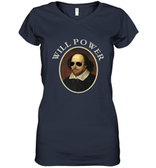 William Shakespeare Will Power Shirt Art Positive Quote Women's V-Neck T-Shirt Women's V-Neck T-Shirt - belovedtshirt