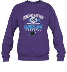 Sundays Are For Jesus and Carolina Funny Christian Football Crewneck Sweatshirt Crewneck Sweatshirt - belovedtshirt