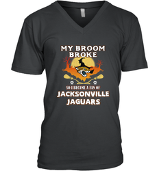 Broom Broke So I Became A Fan of Jacksonville Jaguars NFL Halloween Costume Men's V-Neck