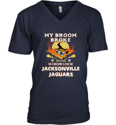 Broom Broke So I Became A Fan of Jacksonville Jaguars NFL Halloween Costume Men's V-Neck