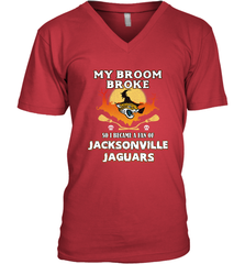 Broom Broke So I Became A Fan of Jacksonville Jaguars NFL Halloween Costume Men's V-Neck Men's V-Neck - belovedtshirt