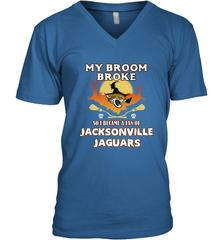 Broom Broke So I Became A Fan of Jacksonville Jaguars NFL Halloween Costume Men's V-Neck Men's V-Neck - belovedtshirt