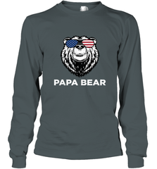 4th of July Papa Bear American Flag Glasses Patriotic Long Sleeve T-Shirt Apparel - belovedtshirt