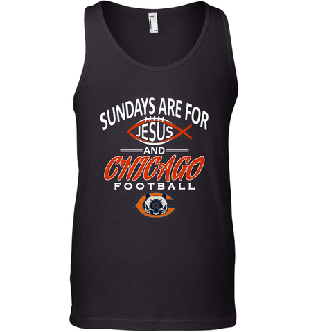 Sundays Are For Jesus and Chicago Funny Christian Football Men's Tank Top Men's Tank Top / Black / XS Men's Tank Top - belovedtshirt