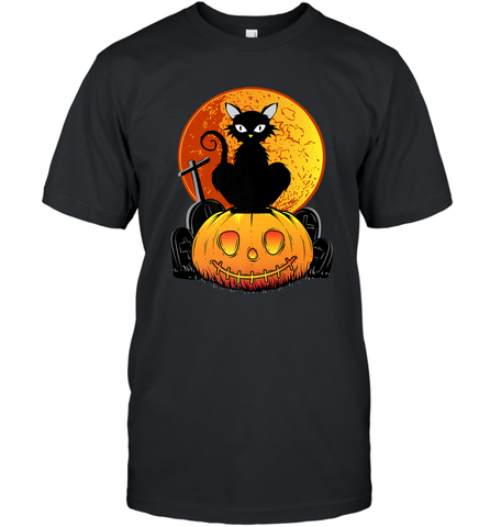 Happy Halloween Spooky Pumpkins Black Cat For Women Men's T-Shirt Men's T-Shirt / Black / S Men's T-Shirt - belovedtshirt