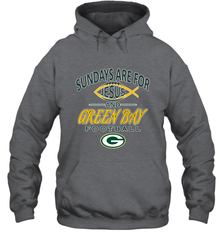 Sundays Are For Jesus and Green Bay Funny Christian Football 1 Hooded Sweatshirt Hooded Sweatshirt - belovedtshirt