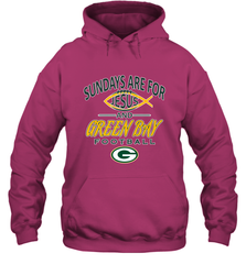 Sundays Are For Jesus and Green Bay Funny Christian Football 1 Hooded Sweatshirt Hooded Sweatshirt - belovedtshirt