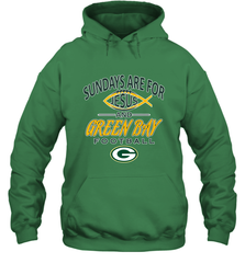 Sundays Are For Jesus and Green Bay Funny Christian Football 1 Hooded Sweatshirt Hooded Sweatshirt - belovedtshirt