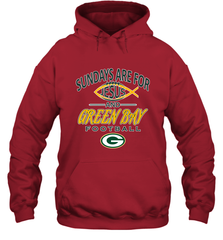Sundays Are For Jesus and Green Bay Funny Christian Football 1 Hooded Sweatshirt Hooded Sweatshirt - belovedtshirt