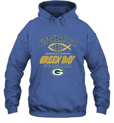 Sundays Are For Jesus and Green Bay Funny Christian Football 1 Hooded Sweatshirt Hooded Sweatshirt - belovedtshirt
