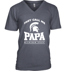 Michigan State Spartans They Call Me Papa Men's V-Neck Men's V-Neck - belovedtshirt