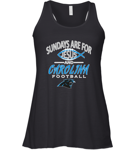 Sundays Are For Jesus and Carolina Funny Christian Football Women's Racerback Tank Women's Racerback Tank / Black / XS Women's Racerback Tank - belovedtshirt