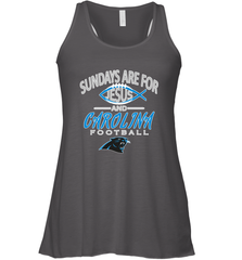 Sundays Are For Jesus and Carolina Funny Christian Football Women's Racerback Tank Women's Racerback Tank - belovedtshirt