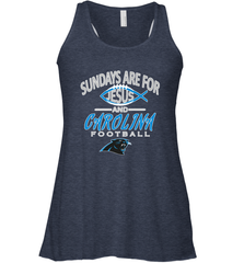 Sundays Are For Jesus and Carolina Funny Christian Football Women's Racerback Tank Women's Racerback Tank - belovedtshirt