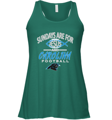 Sundays Are For Jesus and Carolina Funny Christian Football Women's Racerback Tank Women's Racerback Tank - belovedtshirt