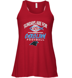 Sundays Are For Jesus and Carolina Funny Christian Football Women's Racerback Tank