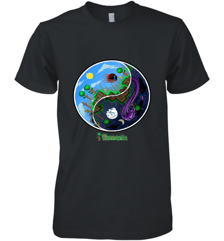Terraria _ Night and Day Men's Premium T-Shirt Men's Premium T-Shirt / Black / XS Men's Premium T-Shirt - belovedtshirt