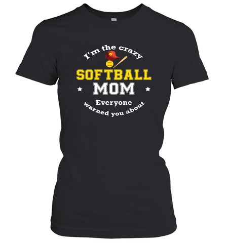 Crazy Softball Mom Women's T-Shirt Women's T-Shirt / Black / XS Women's T-Shirt - belovedtshirt