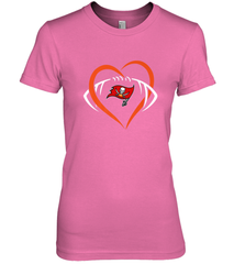 NFL Tampa Bay Buccaneers Heart Love Football Women's Premium T-Shirt Women's Premium T-Shirt - belovedtshirt