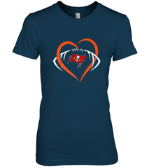 NFL Tampa Bay Buccaneers Heart Love Football Women's Premium T-Shirt Women's Premium T-Shirt - belovedtshirt