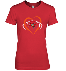 NFL Tampa Bay Buccaneers Heart Love Football Women's Premium T-Shirt Women's Premium T-Shirt - belovedtshirt