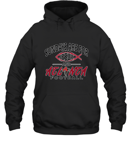 Sundays Are For Jesus and Atlanta Funny Christian Football Hooded Sweatshirt Hooded Sweatshirt / Black / S Hooded Sweatshirt - belovedtshirt