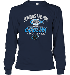 Sundays Are For Jesus and Carolina Funny Christian Football Long Sleeve T-Shirt