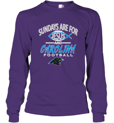 Sundays Are For Jesus and Carolina Funny Christian Football Long Sleeve T-Shirt Long Sleeve T-Shirt - belovedtshirt
