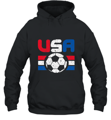 Distressed Red, White and Blue Soccer Flag Shirts of the USA Hooded Sweatshirt Hooded Sweatshirt - belovedtshirt