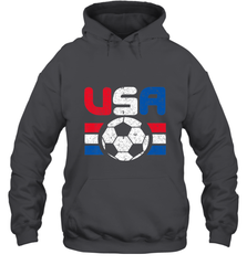 Distressed Red, White and Blue Soccer Flag Shirts of the USA Hooded Sweatshirt Hooded Sweatshirt - belovedtshirt