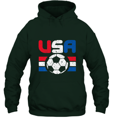 Distressed Red, White and Blue Soccer Flag Shirts of the USA Hooded Sweatshirt Hooded Sweatshirt - belovedtshirt