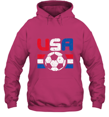 Distressed Red, White and Blue Soccer Flag Shirts of the USA Hooded Sweatshirt Hooded Sweatshirt - belovedtshirt