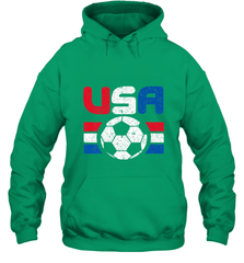 Distressed Red, White and Blue Soccer Flag Shirts of the USA Hooded Sweatshirt Hooded Sweatshirt - belovedtshirt