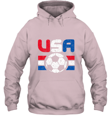 Distressed Red, White and Blue Soccer Flag Shirts of the USA Hooded Sweatshirt Hooded Sweatshirt - belovedtshirt