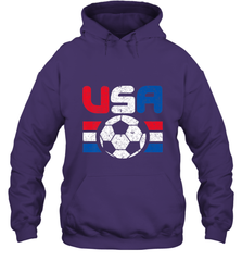 Distressed Red, White and Blue Soccer Flag Shirts of the USA Hooded Sweatshirt Hooded Sweatshirt - belovedtshirt