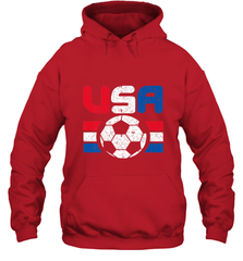 Distressed Red, White and Blue Soccer Flag Shirts of the USA Hooded Sweatshirt Hooded Sweatshirt - belovedtshirt