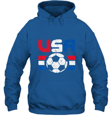 Distressed Red, White and Blue Soccer Flag Shirts of the USA Hooded Sweatshirt Hooded Sweatshirt - belovedtshirt