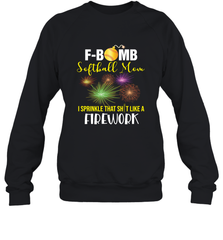 F Bomb Softball Mom Crewneck Sweatshirt Crewneck Sweatshirt - belovedtshirt
