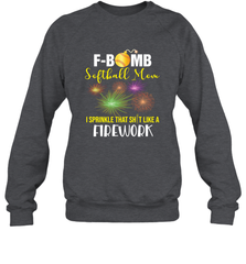 F Bomb Softball Mom Crewneck Sweatshirt Crewneck Sweatshirt - belovedtshirt