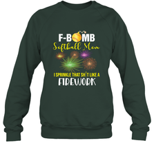 F Bomb Softball Mom Crewneck Sweatshirt Crewneck Sweatshirt - belovedtshirt