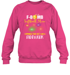 F Bomb Softball Mom Crewneck Sweatshirt Crewneck Sweatshirt - belovedtshirt