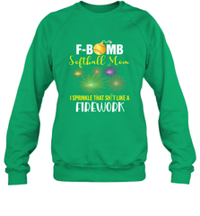 F Bomb Softball Mom Crewneck Sweatshirt Crewneck Sweatshirt - belovedtshirt