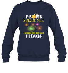 F Bomb Softball Mom Crewneck Sweatshirt Crewneck Sweatshirt - belovedtshirt