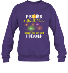 F Bomb Softball Mom Crewneck Sweatshirt Crewneck Sweatshirt - belovedtshirt