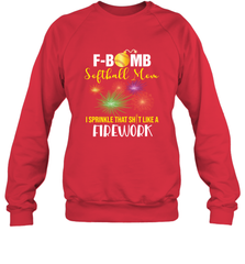 F Bomb Softball Mom Crewneck Sweatshirt Crewneck Sweatshirt - belovedtshirt